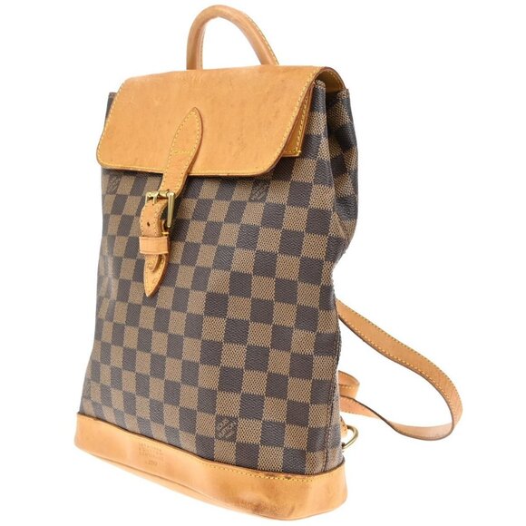 LOUIS VUITTON Logo Arlequin Backpack Bag Damier Ebene Brown main image 14